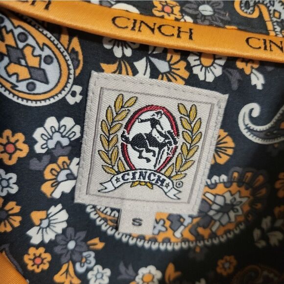 Cinch Blue Floral Paisley Mens 100% Cotton Long Sleeve Button Up Shirt, L - Picture 9 of 9